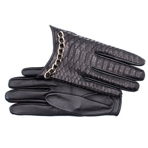 Altezzoso Belezza Python Skin Leather Gloves for Women