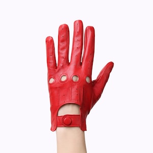 Altezzoso Voyage Leather Fashion Driving Gloves for Women Red / Green