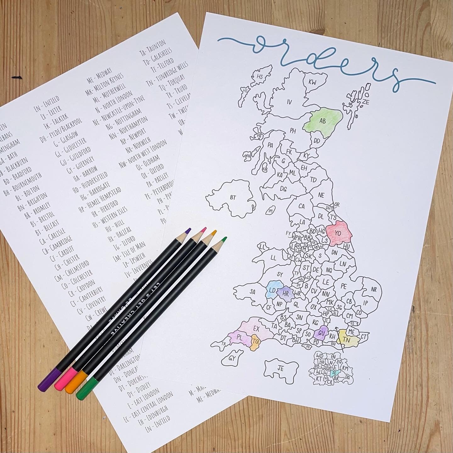 Postcode Map UK Postcode Map Small Business Order Tracker - Etsy UK