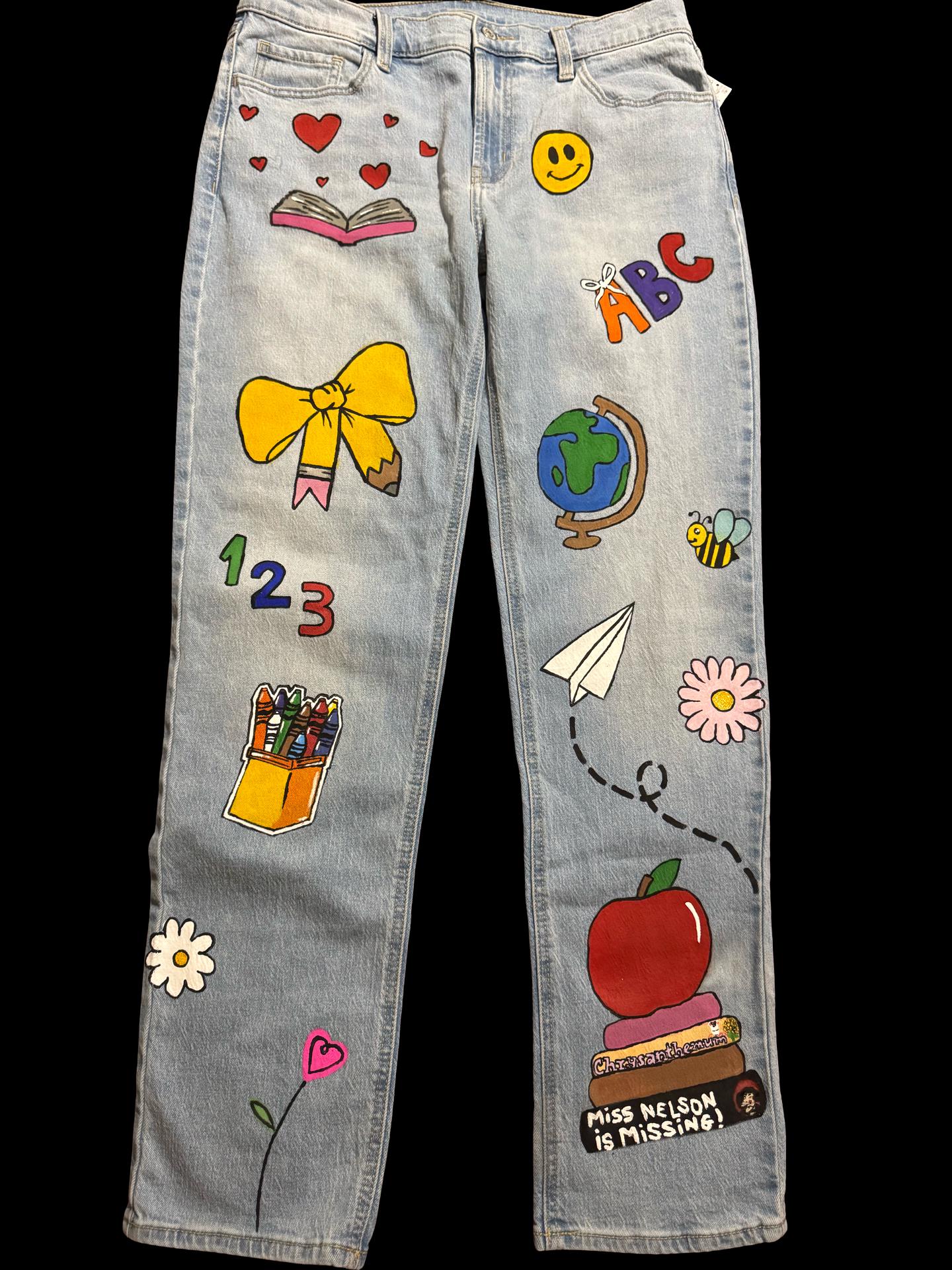 Painted Jeans - Etsy