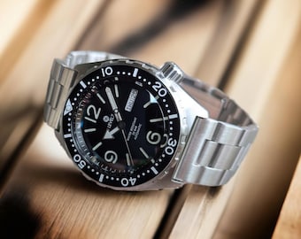 LV1-ARFSSBK-SS"Schwarzes Zifferblatt, 20 ATM wasserdicht, Saphirglas" NH36 Automatik Japan hergestellt Armbanduhr LEVEL7