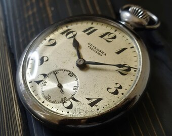 Seltene 1940er Jahre Vintage Seiko Eisenbahn Taschenuhr Seikosha Präzision 7 Juwelen