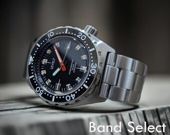 LV1-X1FBK-BK "Schwarzes Zifferblatt, 20 ATM wasserdicht, Saphirglas" NH36 Automatik Japan Made Armbanduhr LEVEL7