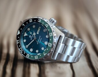 LV1-C1FGRBK "Smaragdfarbenes Zifferblatt, 20 ATM wasserdicht, Saphirglas" NH36 Automatik Japan Made Armbanduhr LEVEL7