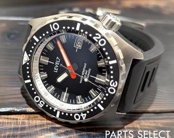LV1-X1FBK-1WH18 "Schwarzes Zifferblatt, 20 ATM wasserdicht, Saphirglas" NH36 Automatik Japan Made Armbanduhr LEVEL7