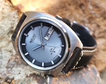 Seiko Lord Matic 1971 Vintage Automatik 5606-7140 mit Custom Sapphire Crystal, Generalüberholt
