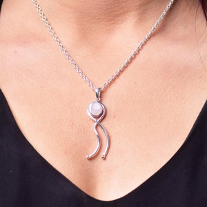 Rainbow Moonstone Necklace Silver Moonstone Jewelry Moonstone Pendant Natural Stone Sterling Silver Moonstone Long Pendant Chain Necklace