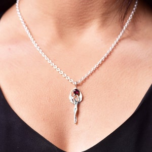 Granat Halskette Granat Anhänger Silber Granat Schmuck roten Edelstein Anhänger Sterling Silber Granat kleine Granat Kette Halskette Anhänger