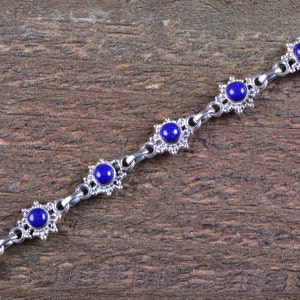 Lapis Bracelet Lapis Lazuli Blue Bracelet Silver Blue Bracelet Blue Lapis Bracelet Sterling Silver Lapis jewelry Blue Lapis Gemstone Gift