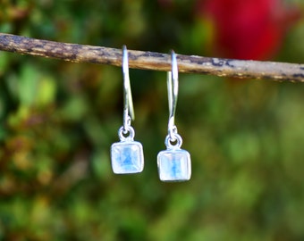 SALE Rainbow Moonstone Earring Moonstone Jewelry Silver Moonstone Drop Moonstone Dangle Earring Sterling Silver Moonstone Small Earring Gift
