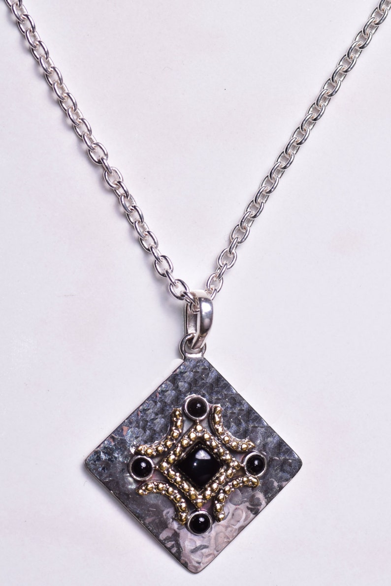 Black Onyx Necklace Black Onyx Pendant Black Onyx Jewelry 925 Sterling Silver Black Onyx Gemstone Onyx Chain Pendant Onyx Large Pendant Gift
