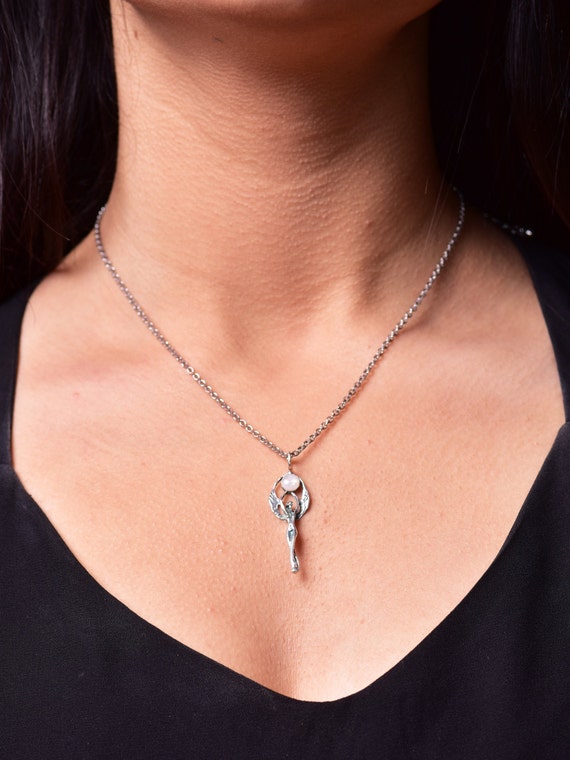 Rainbow Moonstone Pendant Silver Moonstone Necklace Moonstone Jewelry Natural Moonstone Sterling Silver Moonstone Chain Necklace Pendant