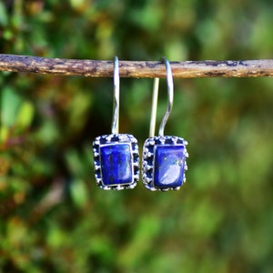 SALE Lapis Earrings Lapis Lazuli Earring Blue Earring Lapis Jewelry Silver Lapis Earring Blue Lapis Earrings Lapis Dangle Drop Earring Gift