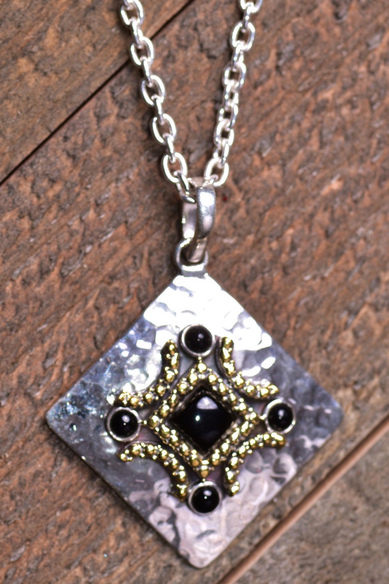 Black Onyx Necklace Black Onyx Pendant Black Onyx Jewelry 925 Sterling Silver Black Onyx Gemstone Onyx Chain Pendant Onyx Large Pendant Gift