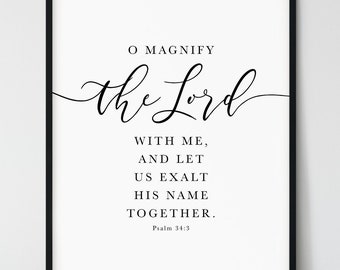 Psalm 34 KJV, Bible Verse Quote, Christian Wall Art Decor, Scripture Gift, Bedroom or Living Room Print