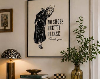 No Shoes Pretty Please Print: Retro Entryway Wall Art (Digital Download)