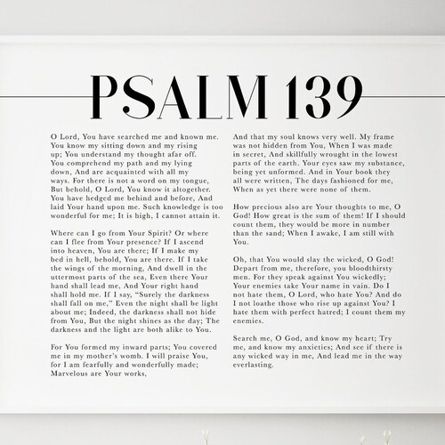 Psalm 139 Wall Art Wonderfully Made Horizontal Scripture - Etsy