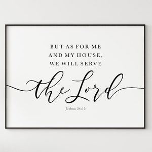 Horizontal But As For Me And My House, We Will Serve The Lord, Joshua 24:15 Bible Verse Wall Art, Farmhouse Christian Decor, Scripture Quote