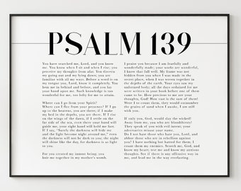 Psalm 139 Wall Art, Wonderfully Made Horizontal, Scripture Home Decor, Christian Gift, NIV Bible Verse Quote Print