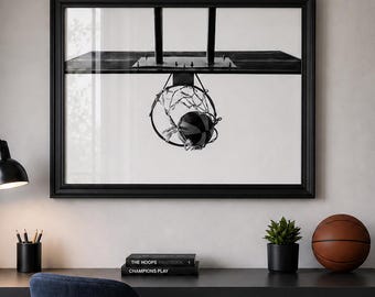 Basketball Hoop Poster: Teen Room Wall Art (Digital Download)