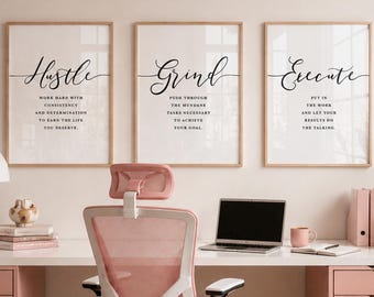 Citas inspiradoras para la decoración de la oficina en casa, póster motivacional para la pared, regalo para emprendedoras.