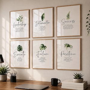 Botanisch leiderschap citaat kunstafdrukken: boho kantoorinrichting (digitale download)