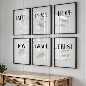 Bible Verse Wall Art, Popular NIV Scripture Set of 6 Prints, Gallery Set, Christian Decor, Trust in the Lord, Jeremiah 29, Proverbs 3