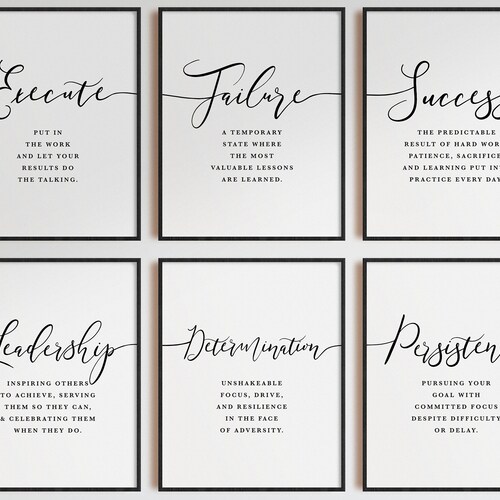 Success Quotes Business Wall Art Modern Office Decor | Etsy