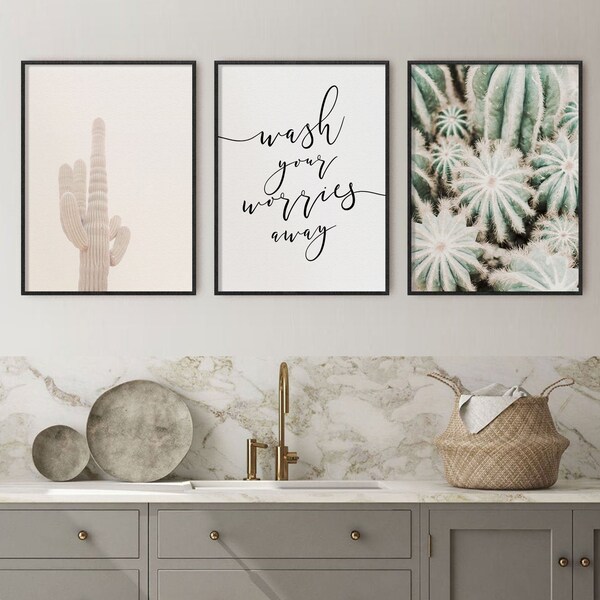Cactus Bathroom Decor Etsy