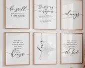 Christian Wall Art: Bible Verse Prints, Farmhouse Decor (Set of 6) (Digital Download)