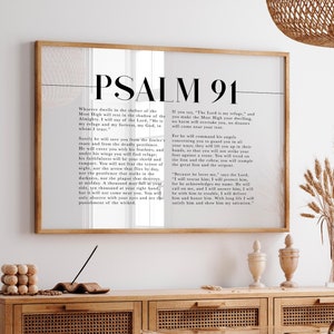 Psalm 91 Scripture Wall Art, He Who Dwells In The Shelter, Horizontal Printable Bible Verse Artwork For Your Christian Home Decor