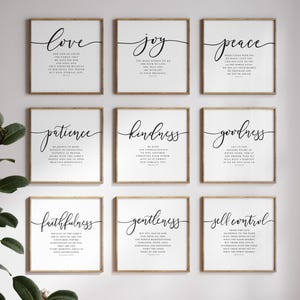 Vruchten van de geest-printset: Galaten 5 schriftmuurkunst (digitale download)