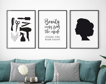 Painted Canvas Sign Hair Salon Decor Love Is In The Hair Etsy