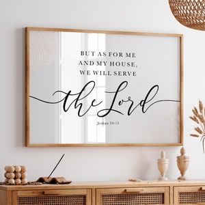Horizontal But As For Me And My House, We Will Serve The Lord, Joshua 24:15 Bible Verse Wall Art, Farmhouse Christian Decor, Scripture Quote