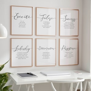 Erfolg Zitate, Business Wandkunst, modernes Büro Dekor, Führung Wandkunst, inspirierende Arbeitsplatz Kunst, großes Poster Galerie Wandkunst Set