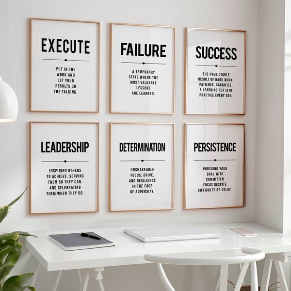 Wall work inspirational quotes modern office decor motivational leadership quotes office prints team leader gifts