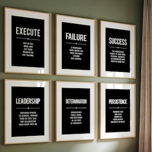 Leadership Wall Art Office Decor Success Poster Motivational Prints, Inspirational Wall Art for Office Gifts for men