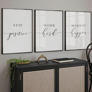 Motivational wall art office decor for women work from home sign office desk accessories inspirational quotes printable thank you gifts