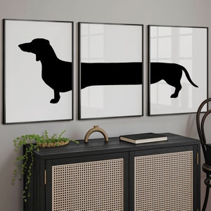 Dachshund Dog Animal Wall Art Decor, Weiner Sausage Dog gifts, Nursery Set of 3 Prints, Printable Art