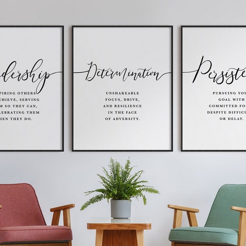 Home Office Motivational Wall Art Home Office Modern Set of 3 Etsy