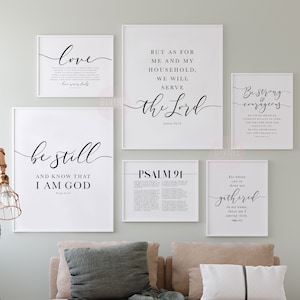 Bible Verse Prints Set: Christian Scripture Gallery Wall Art (Digital Download)