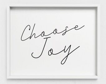 Choose Joy in Script Font. Joy print. Choose Joy print. Horizontal Wall Art. Printable Landscape.