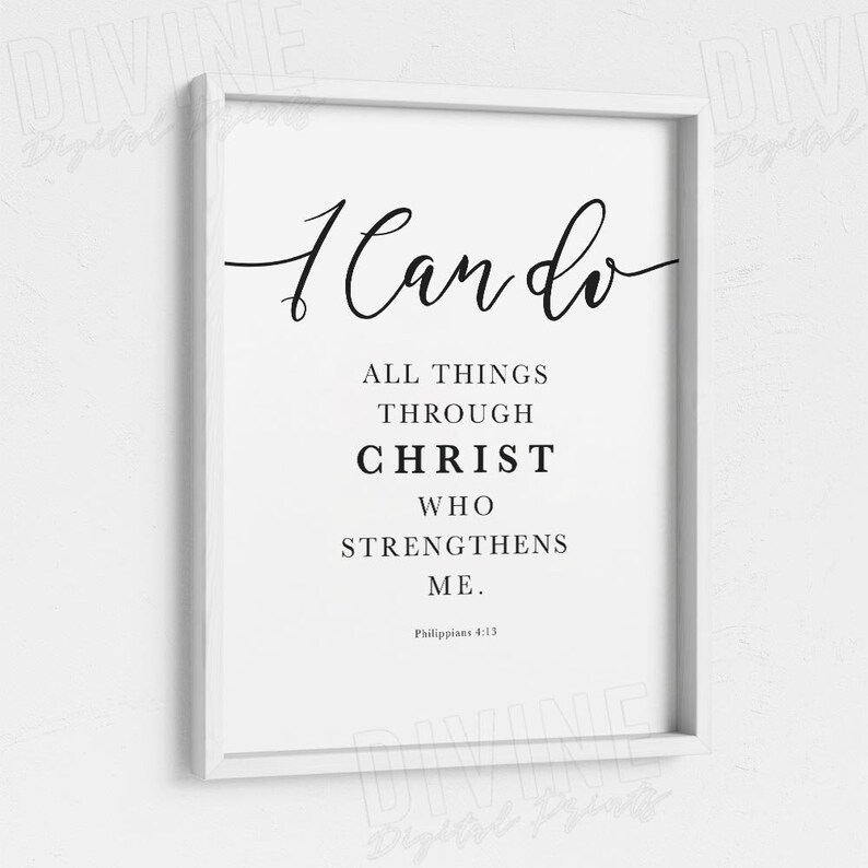 Christian Wall Decor NKJV Bible Verse Philippians 413 I Can Etsy
