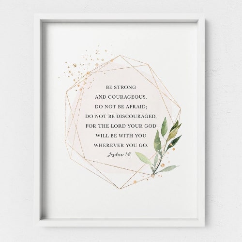 Printable Joshua 1 :9 Scripture Wall Art Ethereal Office / - Etsy