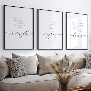 Bible Verse Wall Art Isaiah 40:31 NIV, Christian Decor, Eagle Print, Scripture Prints, Printable Christian Office Art, Hope Quote