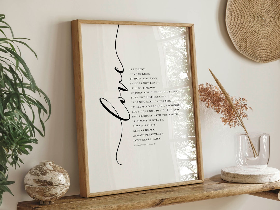Love is Patient Print: 1 Corinthians 13 Bible Verse (digital Download ...