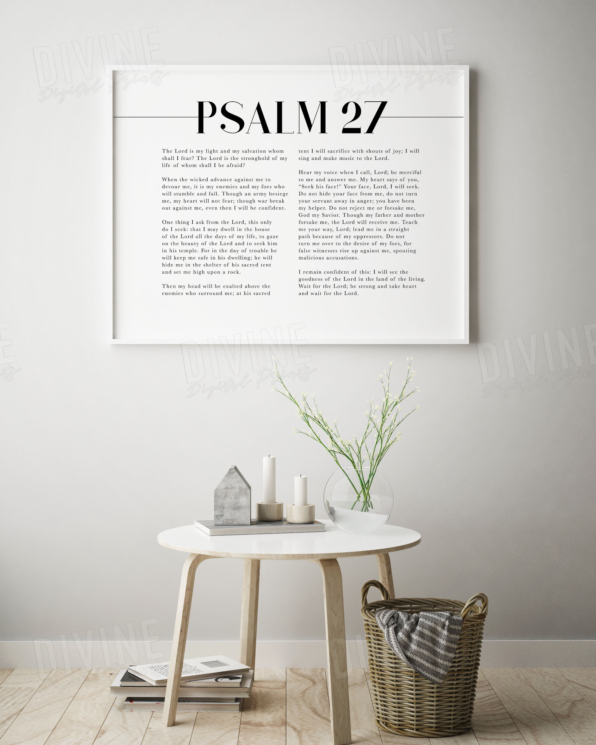 Horizontal Bible Verse Wall Art Full Psalm 27 NIV Scripture - Etsy