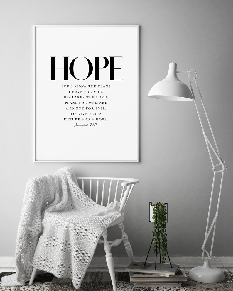 Hope Bible Verse Wall Art Scripture Print of Jeremiah 29 ESV Etsy