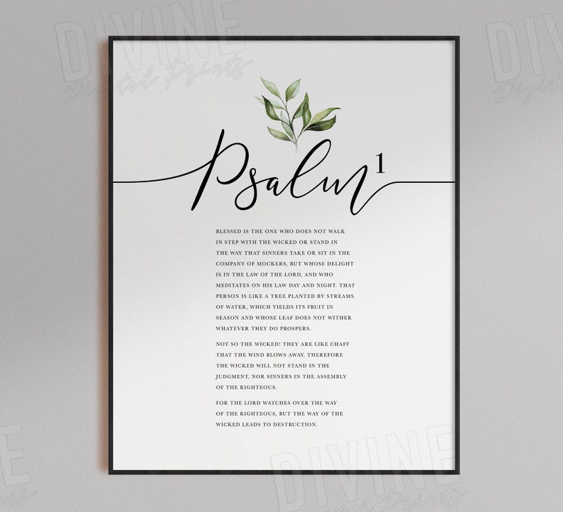 Psalm 1 NIV Printable Bible Verse Quote Biblical Wall Art - Etsy