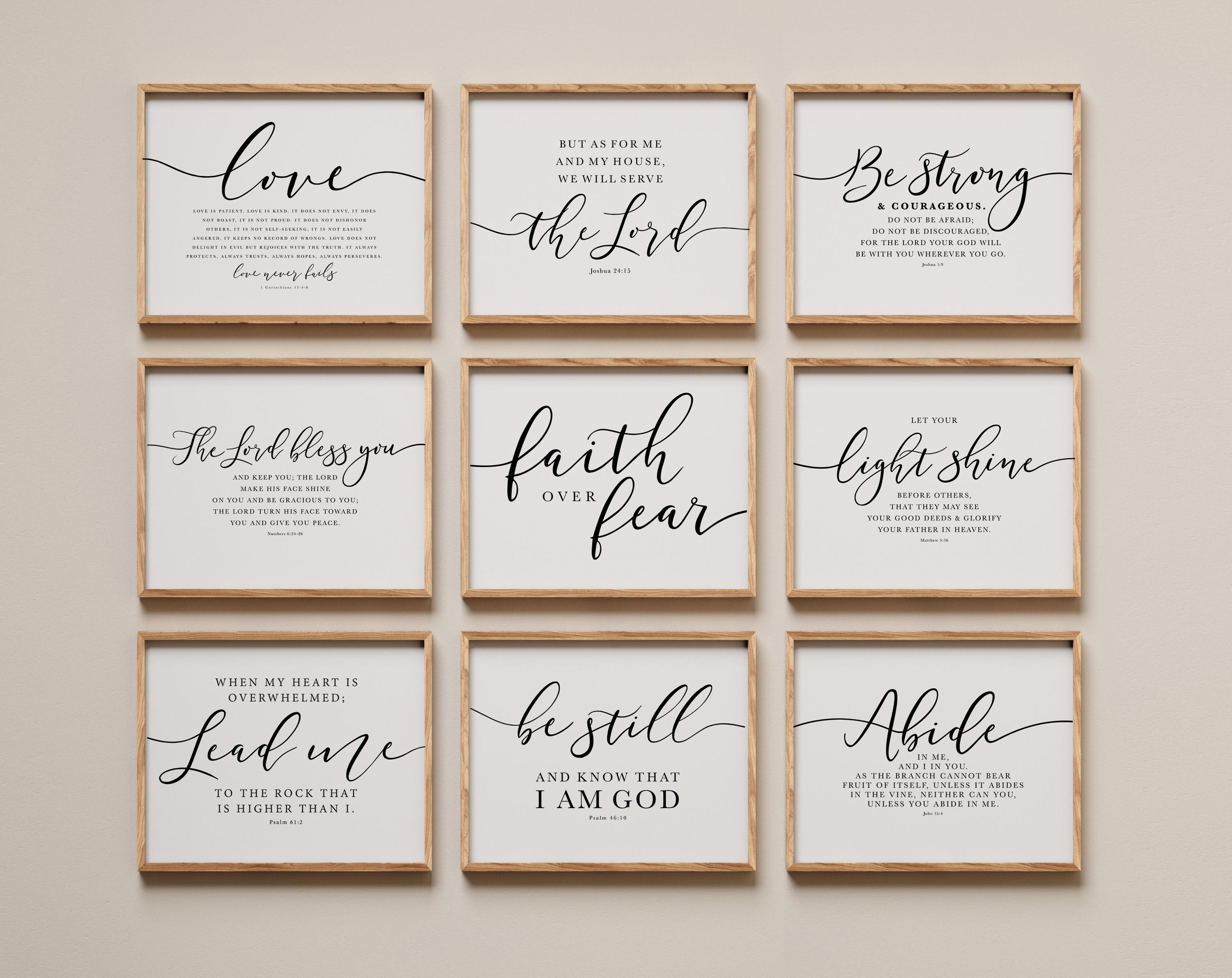 Christian Scripture Wall Art Prints: Farmhouse Bible Verse Set (digital ...
